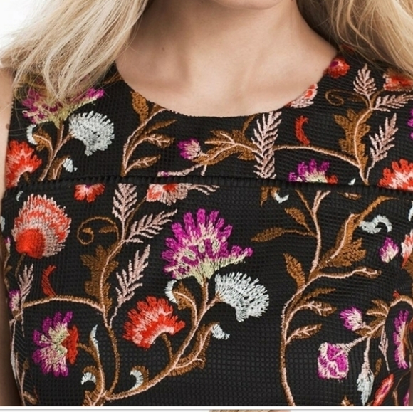 White House Black Market Embroidered Floral Sheath Dress - Picture 4 of 8